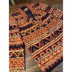 Brenda Goode Blazer Aztec‎ Print Vintage 80s 90s Geometric Pattern XL